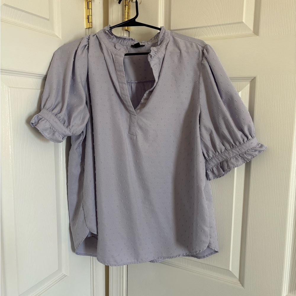 Ann Taylor Factory Lavender Puff Sleeve Blouse